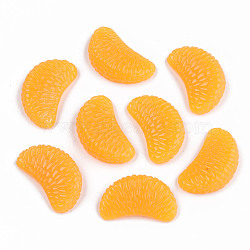 Opaque Resin Pendants, Tangerine, Orange, 26x15.5x7mm, Hole: 1mm(RESI-T051-01B)