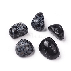 Natural Snowflake Obsidian Beads, Tumbled Stone, Vase Filler Gems, No Hole/Undrilled, Nuggets, 20~35x13~23x8~22mm(G-K302-A05)