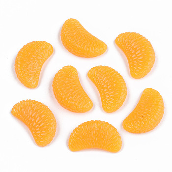 Opaque Resin Pendants, Tangerine, Orange, 26x15.5x7mm, Hole: 1mm