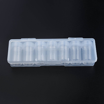 Plastic Bead Storage Containers, Column, Clear, 2.7x4.75cm