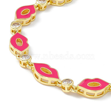 Brass Micro Pave Cubic Zirconia Chain Bracelets(BJEW-P288-04G)-2