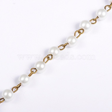 White Iron+Glass Handmade Chains Chain