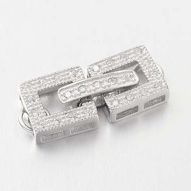 Platinum Clear Rectangle Sterling Silver Clasps