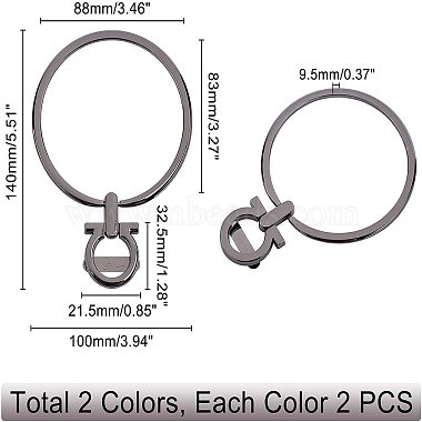 PandaHall Elite 4Pcs 2 Colors Ring Alloy Bag Handle(FIND-PH0001-64)-5