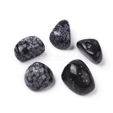 20mm Nuggets Snowflake Obsidian Beads