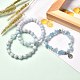 Natural Aquamarine Beads Stretch Bracelet Set for Men Women Girl Gift(BJEW-JB06709)-5