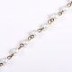 Handmade Round Glass Pearl Beads Chains for Necklaces Bracelets Making(AJEW-JB00035-01)-1