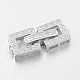 Rectangle 925 Sterling Silver Micro Pave Cubic Zirconia Watch Band Clasps(STER-E044-30P)-1