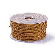 Braided Steel Wire Rope Cord, Jewelry DIY Making Material, with Spool, Goldenrod, about 5.46 yards(5m)/roll, 3mm(OCOR-G005-3mm-A-25)