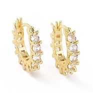 Cubic Zirconia Hoop Earrings, Golden Brass Jewelry for Women, Golden, 20x3.5x22mm, Pin: 0.9~1.4x16mm(EJEW-E277-04G)