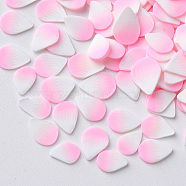 Handmade Polymer Clay Nail Art Decoration Accessories, Petal, Pearl Pink, 5~7.5x4~6x0.3~1mm, about 100000pcs/1000g.(CLAY-R085-14)