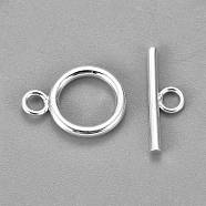 304 Stainless Steel Toggle Clasps, Ring, Silver, Ring: 18.5x13.5x2mm, Hole: 3mm, Bar: 20x7x2mm, Hole: 3mm(A-STAS-H380-04S)