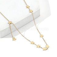 201 Stainless Steel Pendant Necklaces for Women, Star, Golden, 16.14 inch(41cm)(NJEW-D055-08G)