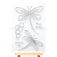 Clear Silicone Stamps, for DIY Scrapbooking, Photo Album Decorative, Cards Making, Dragonfly, 160x110mm(SCRA-PW0016-093)