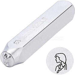 Iron Seal Stamps, Stamping Tools, for Leather Craft, 12 Constellations Patterns, Virgo, 65.5x10mm(AJEW-BC0001-05J)