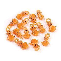 Handmade Lampwork Glass Pendants, Bears, Dark Orange, 22~26x12~16x8~10mm, Hole: 1.5~2.5mm(X-LAMP-L074-04)