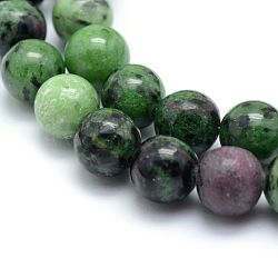 Natural Ruby in Zoisite Round Beads Strands, 8mm, Hole: 1mm, about 47pcs/strand, 15.7 inch(40cm)(G-P331-02-8mm)
