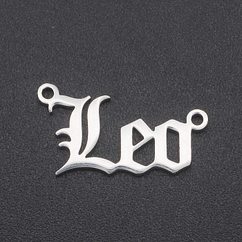 201 Stainless Steel Links, Twelve Constellations, Old English, Laser Cut, Leo, 10x18x1mm, Hole: 1.2mm