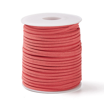 45M Faux Suede Cord, Faux Suede Lace, Orange Red, 2~2.5x1.5~2mm, about 50 Yards(45m)/Roll