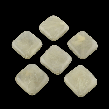 Rhombus Imitation Gemstone Acrylic Beads, PapayaWhip, 30x26x8mm, Hole: 2mm, about 130pcs/500g