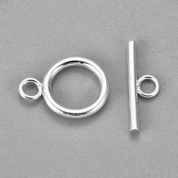 304 Stainless Steel Toggle Clasps, Ring, Silver, Ring: 18.5x13.5x2mm, Hole: 3mm, Bar: 20x7x2mm, Hole: 3mm