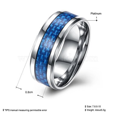 Blue Titanium Steel Finger Rings