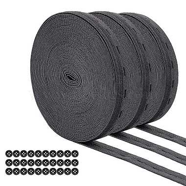 15mm Black Elastic Fibre Thread & Cord