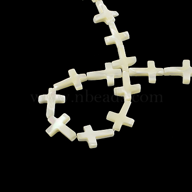 Cross Natural Trochid Shell/Trochus Shell Beads Strands(SSHEL-F290-16)-2