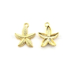 Zinc Alloy Pendants, Cadmium Free & Lead Free, Starfish, Light Gold, 23x19x3mm, Hole: 2mm(PALLOY-WH0001-52)
