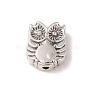 Tibetan Style Alloy Beads, Cadmium Free & Lead Free, Owl, Antique Silver, 10x8x3.5mm, Hole: 1.4mm(TIBE-Q090-38AS)