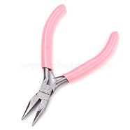 45# Carbon Steel Jewelry Pliers, Needle Nose Pliers, Polishing, Pink, 11.65x6.8x0.85cm(PT-L007-18)