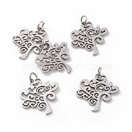 304 Stainless Steel Pendants, Tree of Life, Stainless Steel Color, 20.5x20x1mm, Hole: 2.5mm(STAS-S105-T517S)