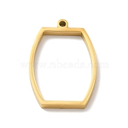 Ion Plating(IP) 304 Stainless Steel Open Back Bezel Pendants, For DIY UV Resin, Epoxy Resin, Pressed Flower Jewelry, Drum, Real 24K Gold Plated, 32x22x3mm, Hole: 2mm(STAS-K208-27)