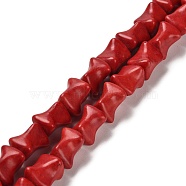 Synthetic Howlite Beads Strands, Dyed, Bone, FireBrick, 13x9~10x9~10mm, Hole: 1.6mm, about 367pcs/500g(TURQ-F018-10)