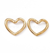 Ion Plating(IP) 304 Stainless Steel Link Rings, Twisted Heart, Real 18K Gold Plated, 17x20x2mm, Inner Diameter: 9x15mm(STAS-B031-13G)