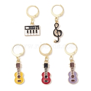 Musical Theme Alloy Enamel Pendant Decorations, Mixed Shapes, Mixed Color, 29~39mm(HJEW-JM01848)