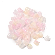 Transparent Acrylic Beads Caps, Flower, Misty Rose, 11.5x10mm, Hole: 2.8mm, 2000pcs/500g(OACR-B022-01F)