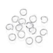304 Stainless Steel Jump Rings, Open Jump Rings, Stainless Steel Color, 18 Gauge, 7x1mm, Inner Diameter: 5mm(A-STAS-F110-05P)