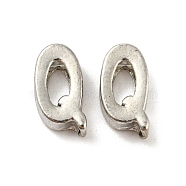 Platinum Plated Alloy Beads, Initial Letter, Letter.Q, 10x3mm, Hole: 1.8mm(PALLOY-CJC0001-64P-Q)