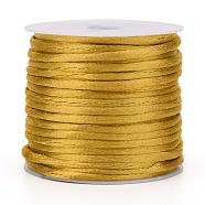Nylon Cord, Satin Rattail Cord, for Beading Jewelry Making, Chinese Knotting, Goldenrod, 1.5mm, about 16.4 yards(15m)/roll(NWIR-L006-1.5mm-18)