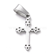 304 Stainless Steel Pendants, Laser Cut, Cross, Stainless Steel Color, 20x13x1.5mm, Hole: 3.5x7mm(STAS-L216-36P)