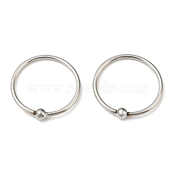 Non-Tarnish 304 Stainless Steel Captive Bead Rings, Nose Rings, Stainless Steel Color, 11.5~12mm, Pin: 0.8mm(AJEW-F296-01P)