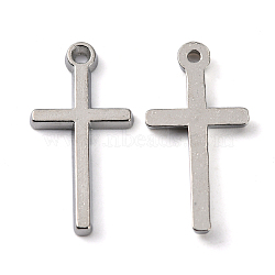 Alloy Pendants, Cadmium Free & Lead Free, Cross, Platinum, 13x26x2mm, Hole: 2mm(X-PALLOY-Q078-N)