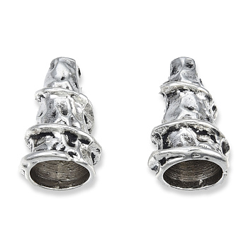 Tibetan Style Alloy Bead Cones, Cadmium Free & Lead Free, Antique Silver, 20x13x12.5mm, Hole: 2mm, about 310pcs/1000g