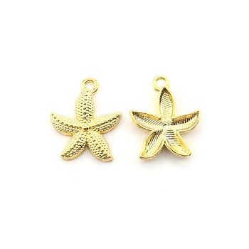Zinc Alloy Pendants, Cadmium Free & Lead Free, Starfish, Light Gold, 23x19x3mm, Hole: 2mm