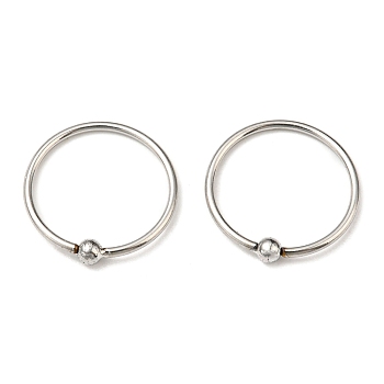 304 Stainless Steel Captive Bead Rings, Nose Rings, Stainless Steel Color, 11.5~12mm, Pin: 0.8mm