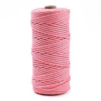 Cotton String Threads, Macrame Cord, Decorative String Threads, for DIY Crafts, Gift Wrapping and Jewelry Making, Flamingo, 3mm, about 109.36 Yards(100m)/Roll.
