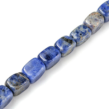 Natural Sodalite Beads Strands, Cuboid, 8.5~11x7.5~9x7.5~9mm, Hole: 1.2mm, about 20pcs/strand, 7.72~8.74 inch(19.6~22.2cm)