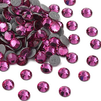 Preciosa&reg Crystal Hotfix Flatback Stones, Czech Crystal, Round(438 11 612 Chaton Rose VIVA 12 &reg), 70350 Fuchsia, SS6(1.9~2.1mm)