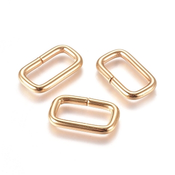 304 Stainless Steel Quick Link Connectors, Linking Rings, Closed but Unsoldered, Rectangle, Golden, 20x12x2.5mm, Inner Diameter: 7x15mm